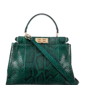 Fendi Medium Python Peekaboo green Bag